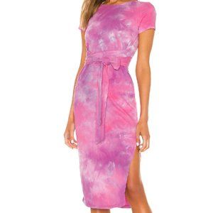 Lovers + Friends Brooklyn Midi Dress - Pink Tie Dye - Size XS
